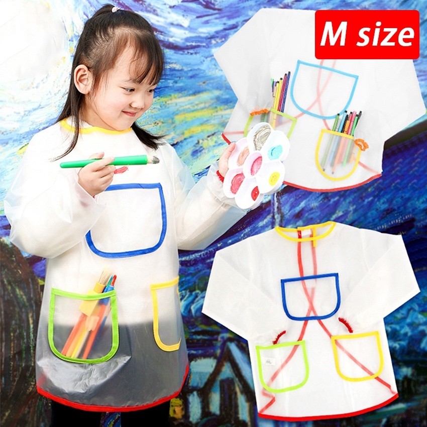 

Apron Lukis Anak Lengan Panjang Anti Air Celemek Melukis Waterproof Kids Painting Smock