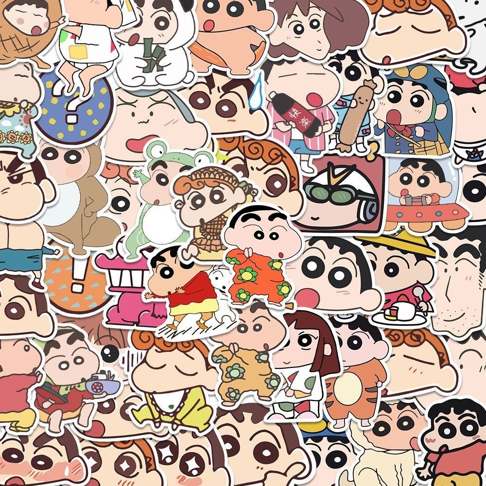 

100Pcs Cartoon Anime Crayon Shin chan Stickers For Car Laptop Phone Stationery Decor Decals Waterproof Sticker Kids Toys