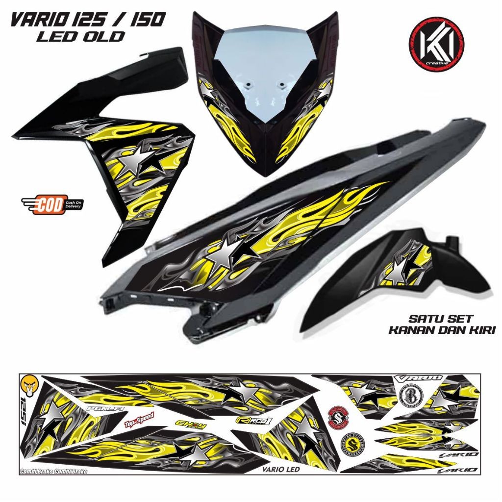 STIKER STICKER STRIPING MOTOR VARIO 125/150 NEW MOTIP SIMPEL DAN ELEGAN