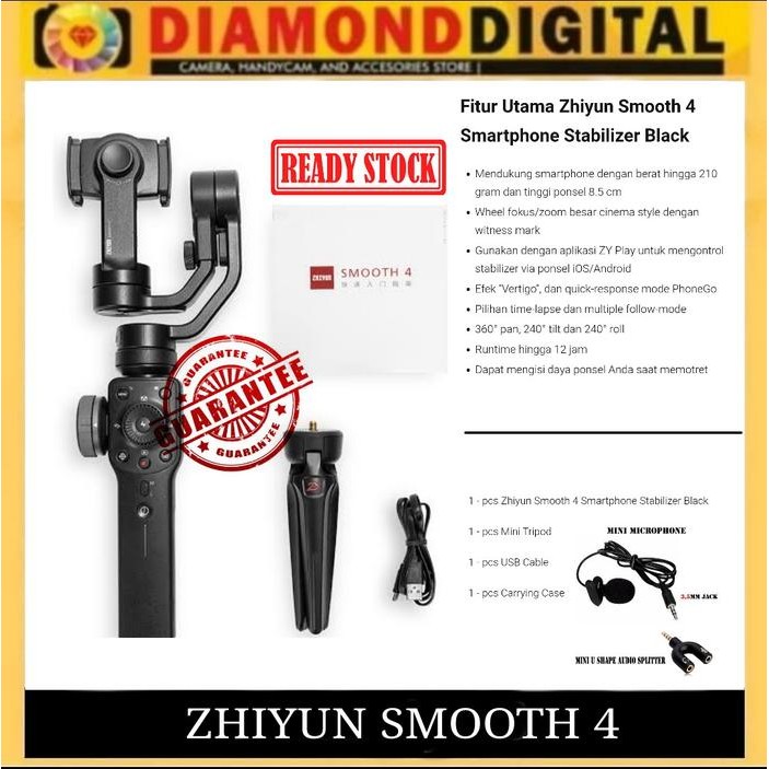 Zhiyun Smooth 4 - 3Axis Gimbal For Smartphone penganti Zhiyun Smooth Q - smooth 4