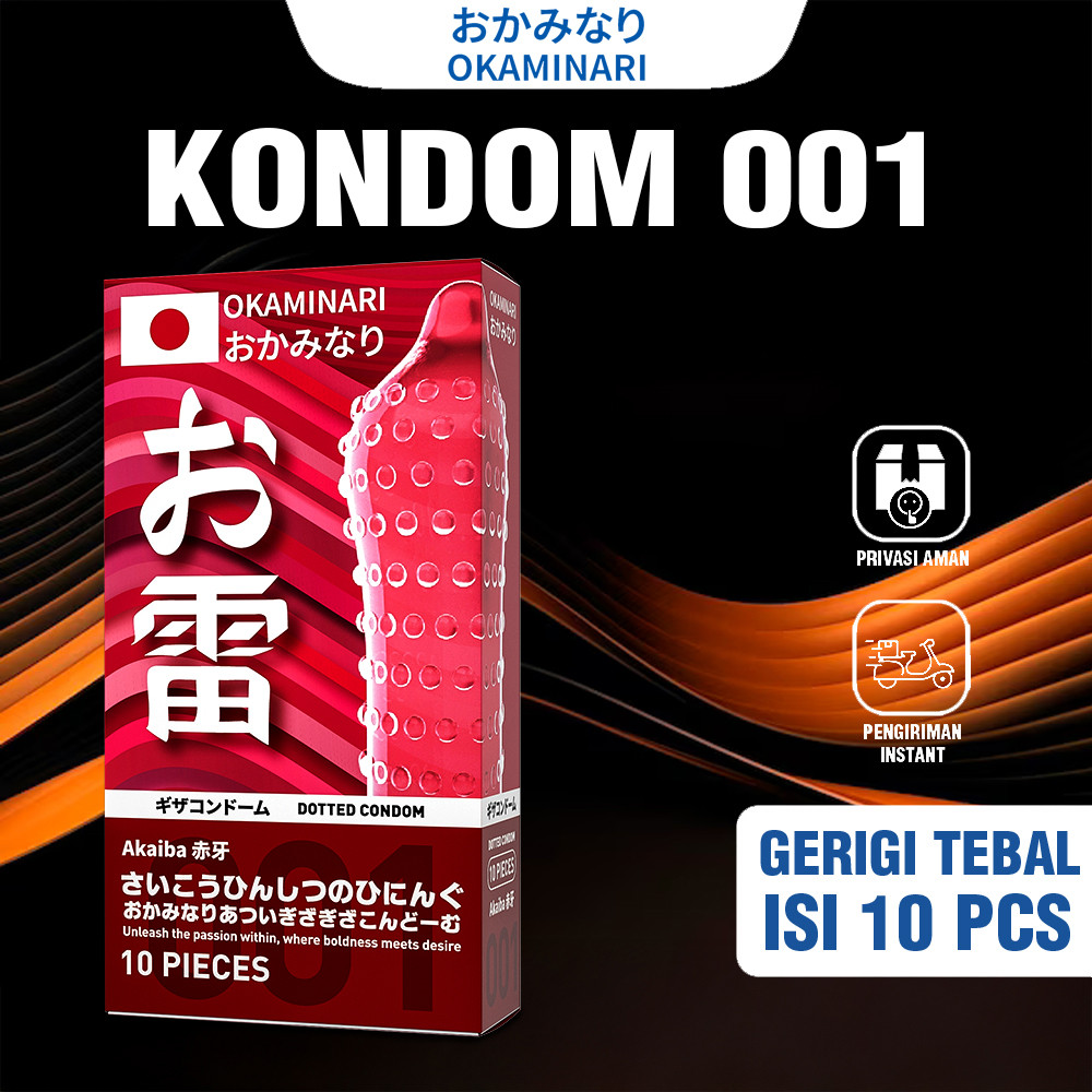 Okaminari Gerigi Tebal Kondom Tahan Lama Kondom Aman Pria 10 Pcs - Privasi Aman