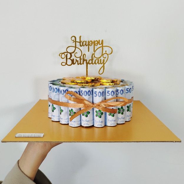 (TIDAK TERMASUK UANG) - Money Cake | Kue Uang Ulang Tahun | Kado valentine | buket uang | kue ultah 