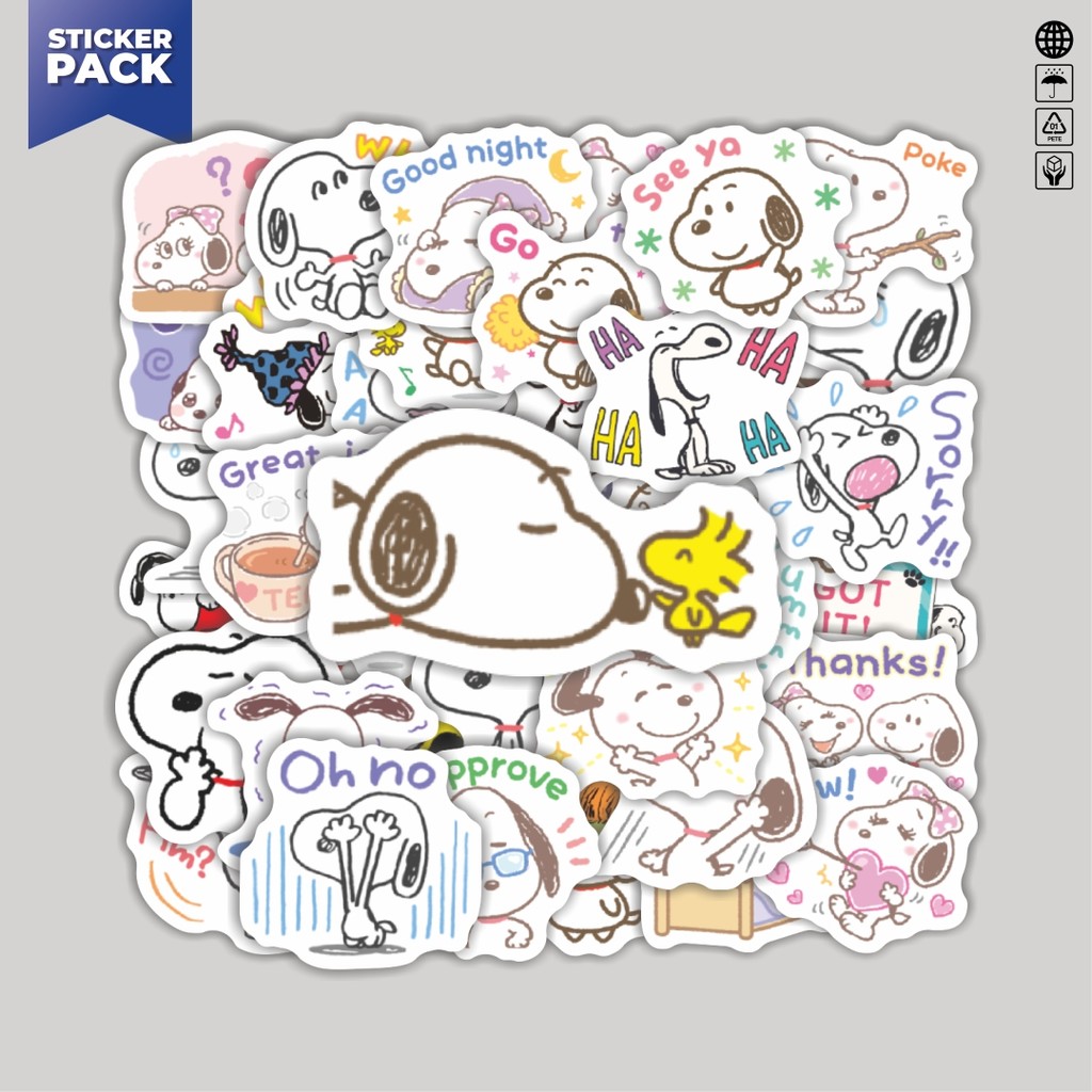 

[100PCS]Stiker Pack Stiker Kartun Snoopy V39 Aesthetic Vinyl Anti Air Dekorasi Sticker Laptop Buku Journal Koper Helm Casing HP Gitar Helm Skateboard