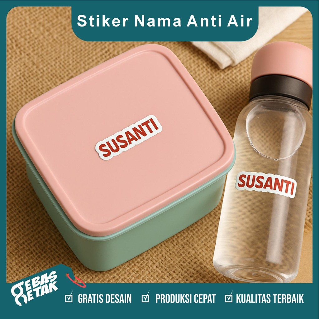 

Stiker Label Nama Waterproof Custom Anti Air Untuk Sekolah Botol dan Peralatan