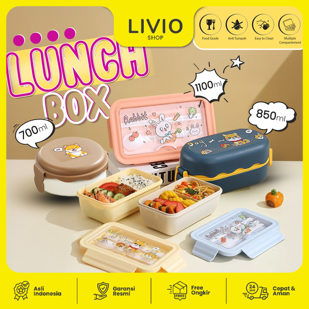 Goto Hachi Lunch Box Bento Tempat Bekal Makan Anak Lucu Anti Tumpah