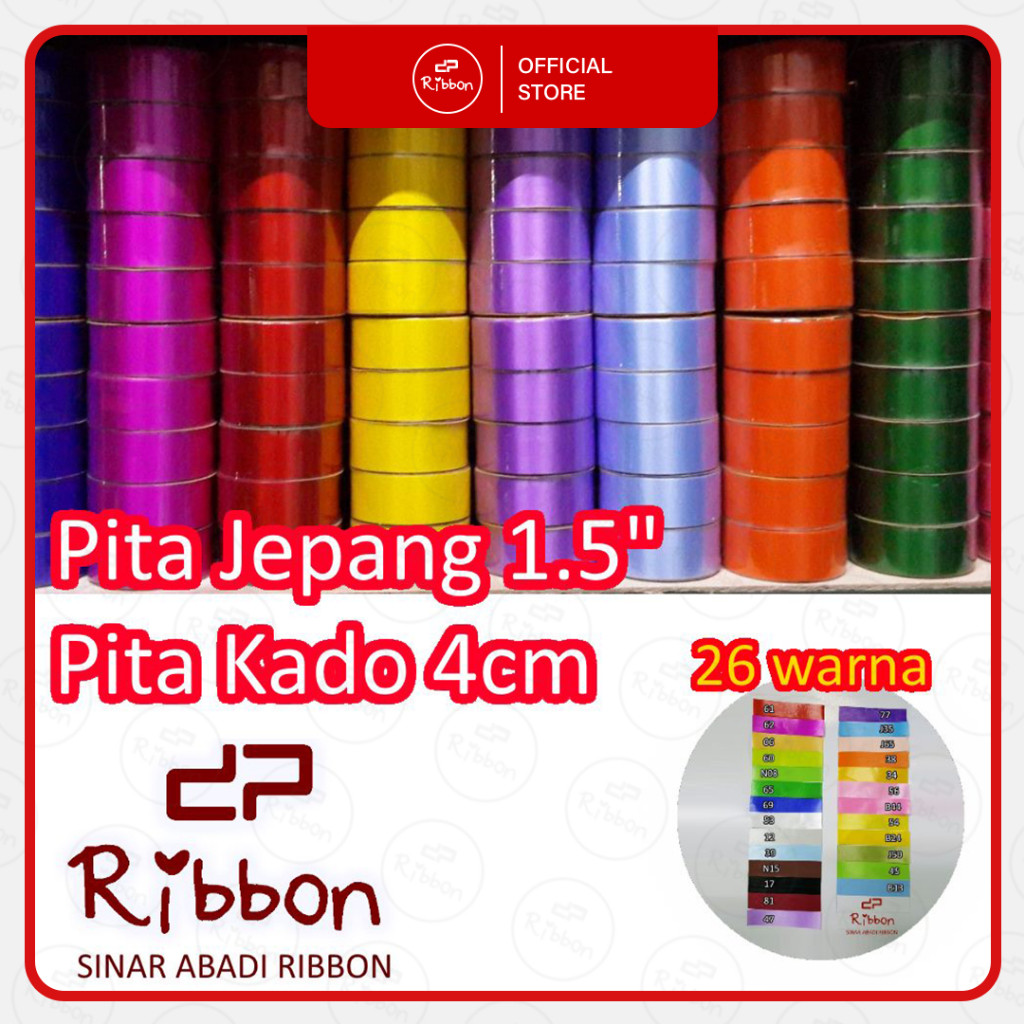 

1 Roll Pita Kado Besar 1.5" Plastik Brand DeParcel Ribbon 4cm Pita Jepang 4 cm Kertas 38mm