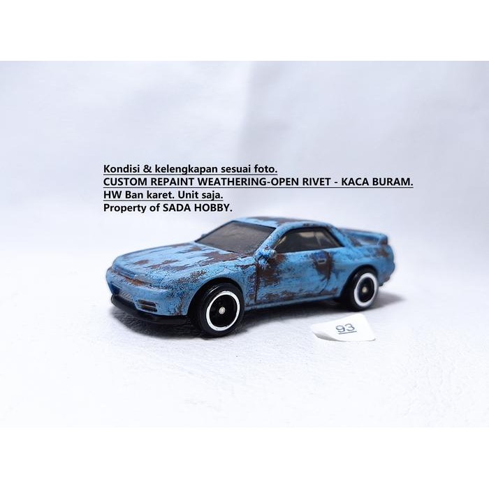 Hot Wheels Hotwheels Custom Rusty Nissan Skyline R32 Ban Karet Open Rivet Rolling Lancar Loose