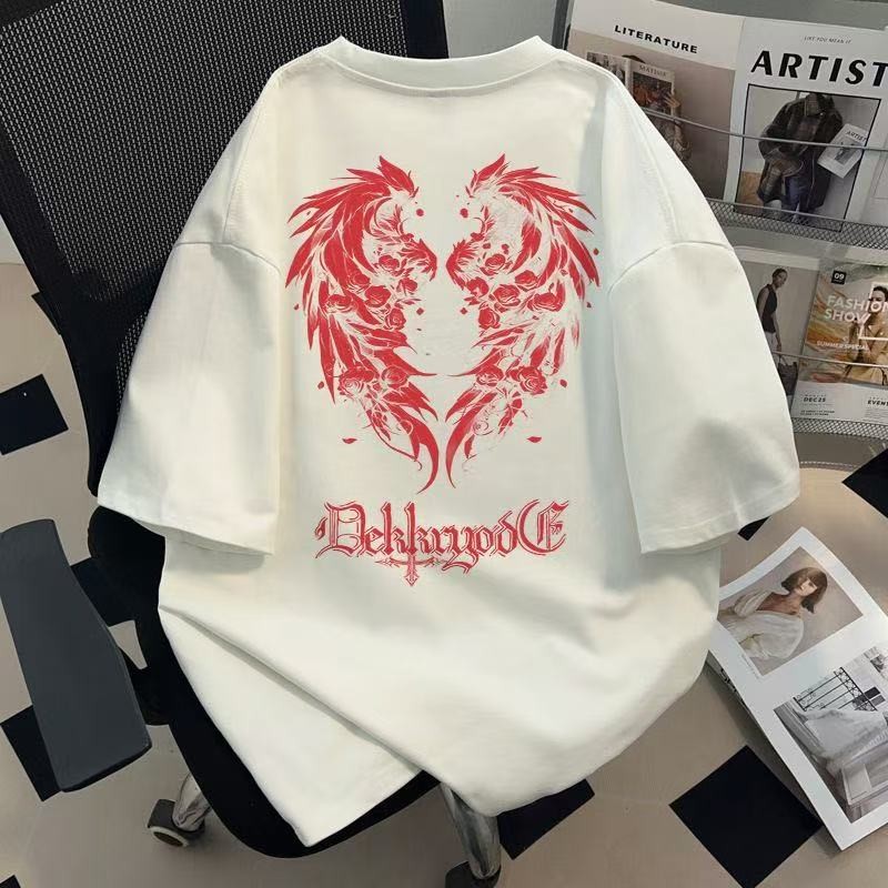 Outlets Chrome Hearts Rose Wings 100% Cotton Heavyweight Kaos Boxy Fit T Shirt Unisex T Shirt Vintag