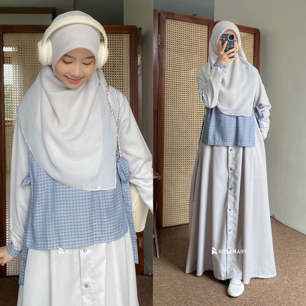 MACIAS_ SAKEENA SET (DRESS DAN ROMPI/VEST)| Dress Rompi Remaja | Dress Korea | Gamis Idul Fitri