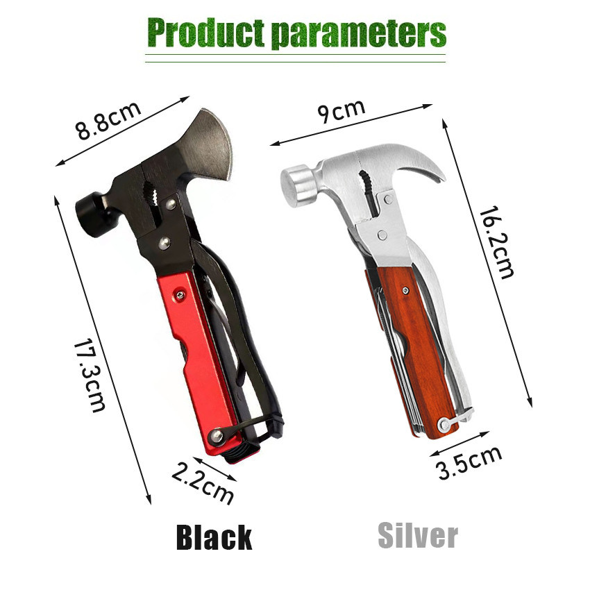 Kapak Darurat 16 Fungsi Premium Palu Tang Multitool Baja Karbon Tahan Banting Perkakas Serbaguna