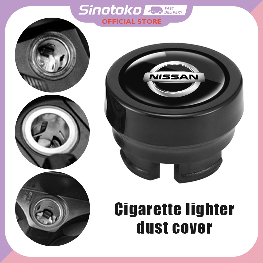 Tutup Power Outlet Soket Mobil Nissan – Cover Charger USB Anti Debu Transparan Hitam, Cocok March/Ma