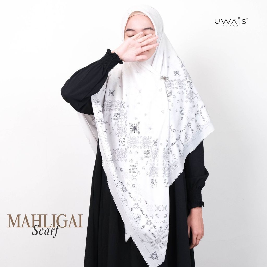 Uwais Hijab - Mahligai Hijab Scarf Kerudung Segi Empat Motif Jilbab Dewasa Pashmina Square Premium