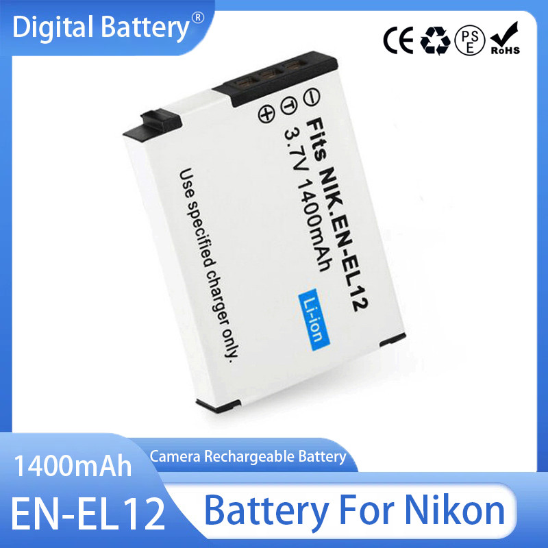 EN-EL12 Battery 1400mAh EN EL12 Rechargeable Lithium Batteries For Nikon COOLPIX S9100 S9050 P310 P3