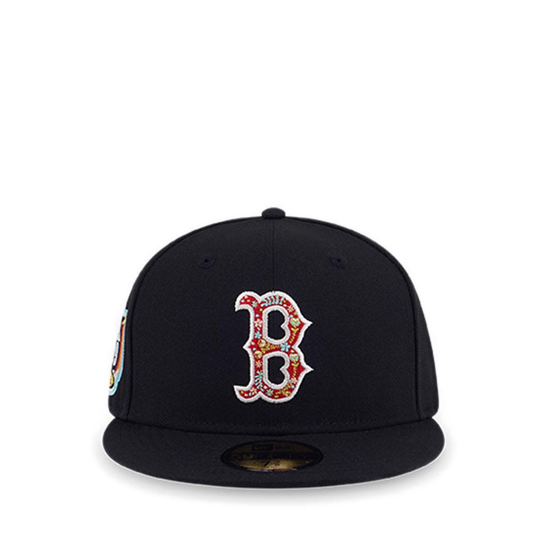New Era 5950 Pack Floral Infilled Boston Red Sox Men's Cap - Black