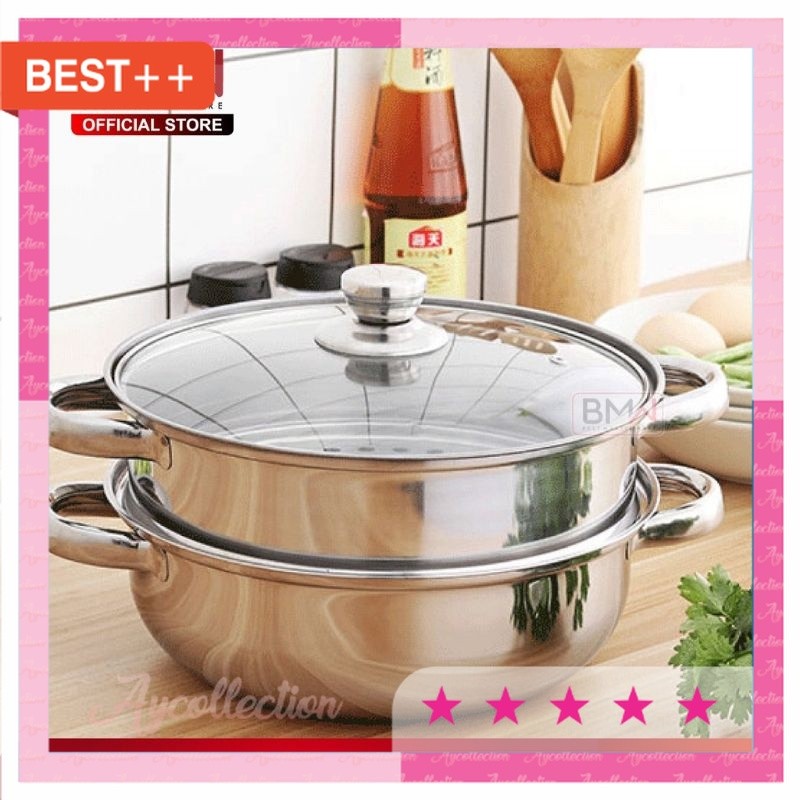 Perabot rumah tangga unik antik murah / Panci Steamer Stainless Kukus Siomay 2 Susun