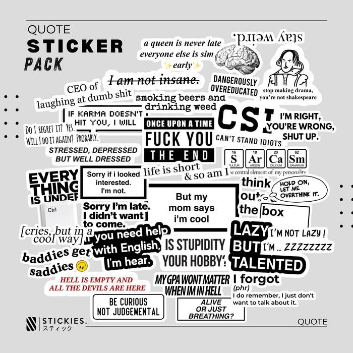 

Sticker Pack "Quote" | high quality | vinyl | murah
