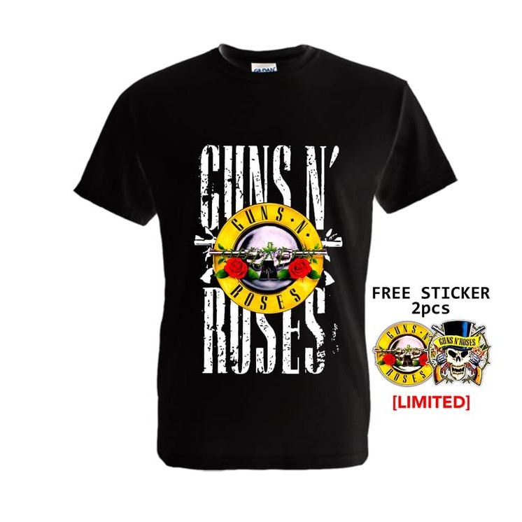 (COD) Kaos Guns N' Roses - Logo - Hitam, S