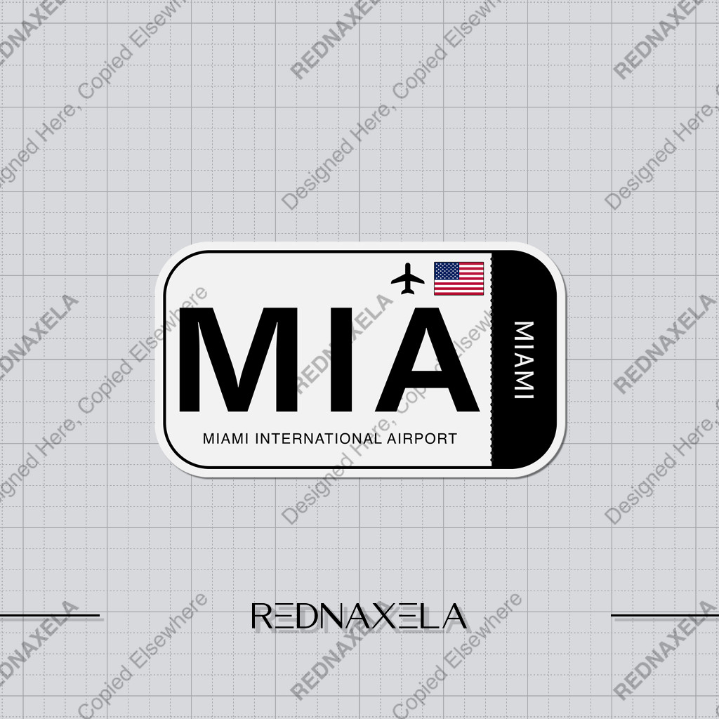 

Stiker Vinyl Miami International Airport Code MIA Sign Sticker