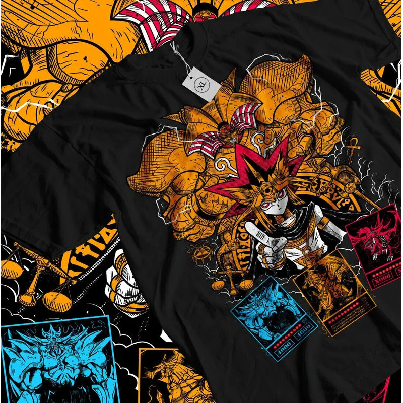 Mode Kaos Dewa Mesir YuGiOh Slifer Ra Obelisk Kaos Anime Tshirt Yu Gi Oh Kualitas Tinggi