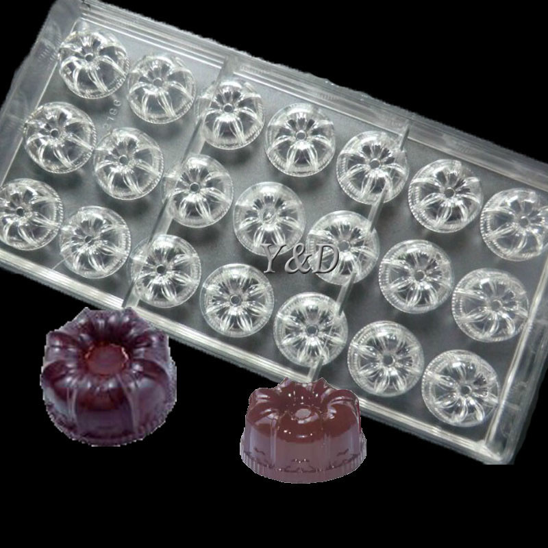 

Novo design flor lua forma do bolo de plástico duro injetar policarbonato pc bolo molde de chocolate