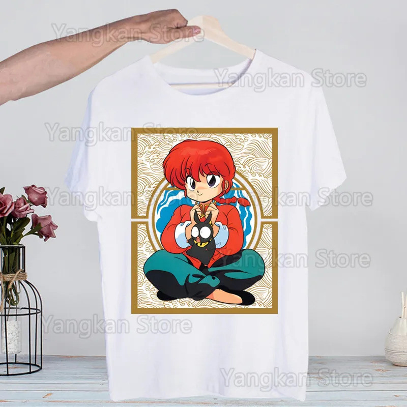 Tren Baru Ranma 12 Shampoo Rumiko Takahashi Kaos Musim Panas Pria Wanita Hip Hop Cetakan Lucu Kaos S