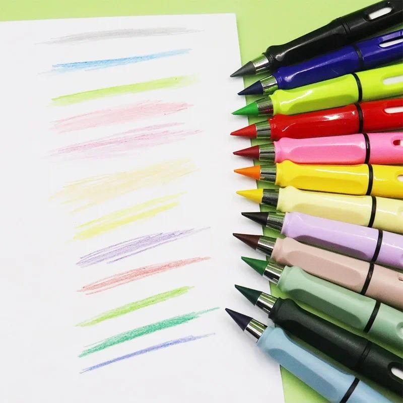 

New Technology 12 Color Pencils No Ink Kawaii Unlimited Pencil School Kids Art Color Sketch Painting Stationery