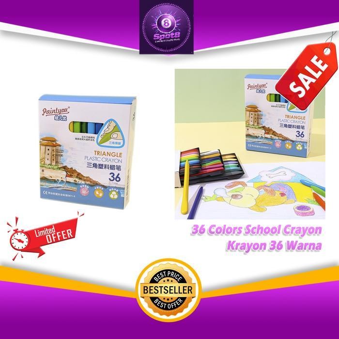

Spot8Murah 36 Colors School Crayon/Krayon 36 Warna - Plastic Crayon Triangle 0859 Krayon Plastik Stationery - Crayon 36