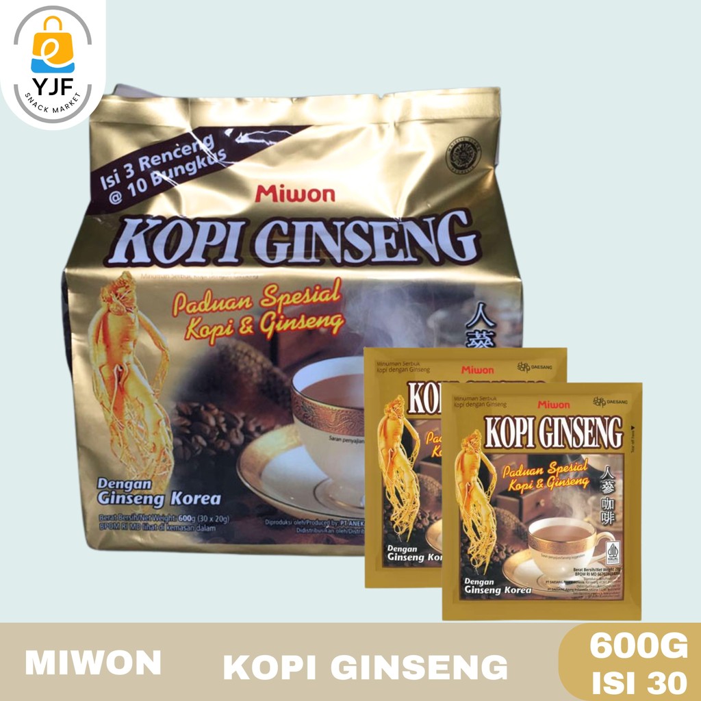 

Miwon Kopi Ginseng 600g - 30 PCS / Kopi Korea / Ginseng Korea / Mamasuka