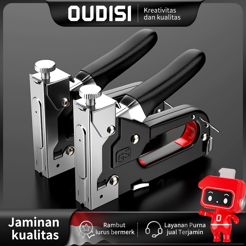 

PROMO!OUDISI Gratis 600 Paku / 4 In 1 Stapler Gun / 4 In 1 Pistol Kuku / Staples Tembak Gun Tacker / Powerfull Pistol Stapler / Furnitur DIY Pelapis Pistol Stapler / Dekorasi Rumah Alat Pertukangan / Multifungsi Pistol StaplerREADY