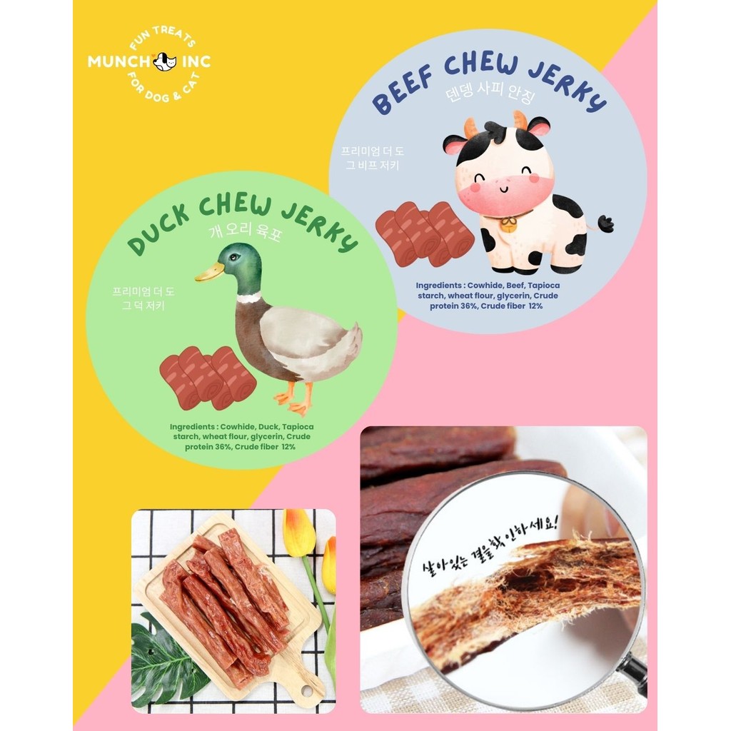 Munch Inc Dog Cat Snack Chew cemilan anjing kucing sehat import singapore korea