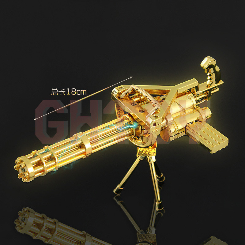18cm/7.08in Game For Peace Rotatable M134 Gatling Machine Gun Game Peripherals Golden Grimm Toy Guns