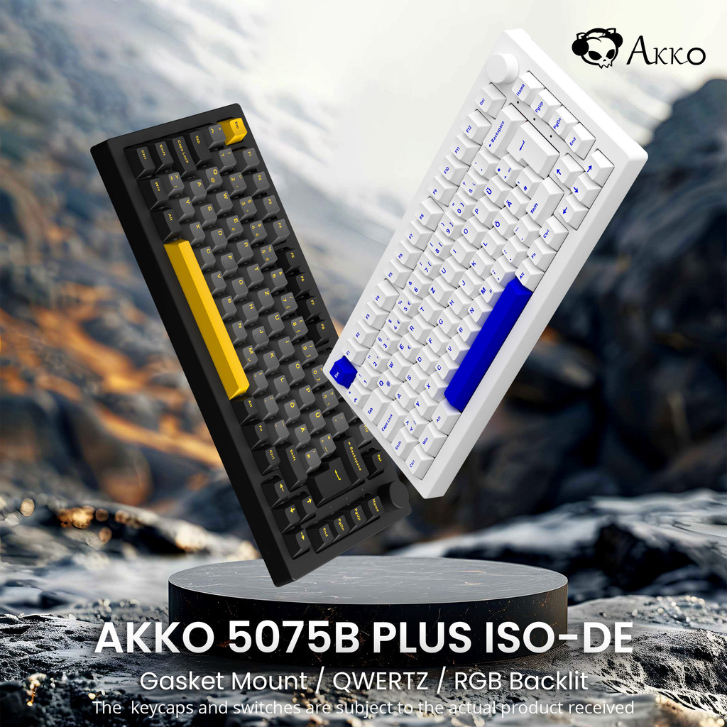 Akko 5075B Plus 75% ISO-DE German Mechanical Gaming Keyboard QWERTZ Layout Hot Swap Multi-Modes 2.4G