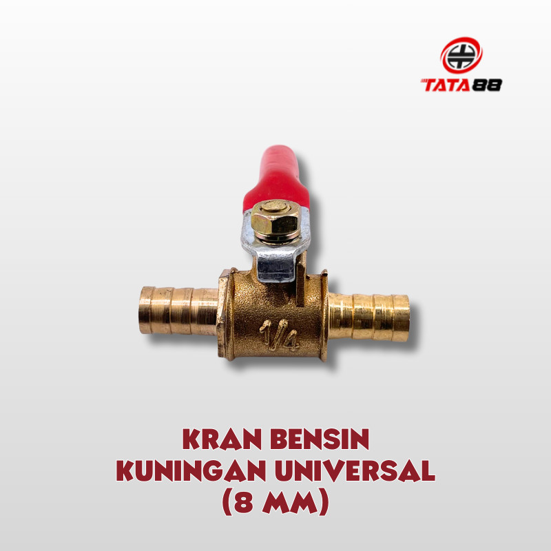 KRAN BENSIN KUNINGAN UNIVERSAL 8MM - KRAN BENSIN / KRAN KOMPRESSOR MINYAK KUNINGAN 1/4 8MM UNIVERSAL