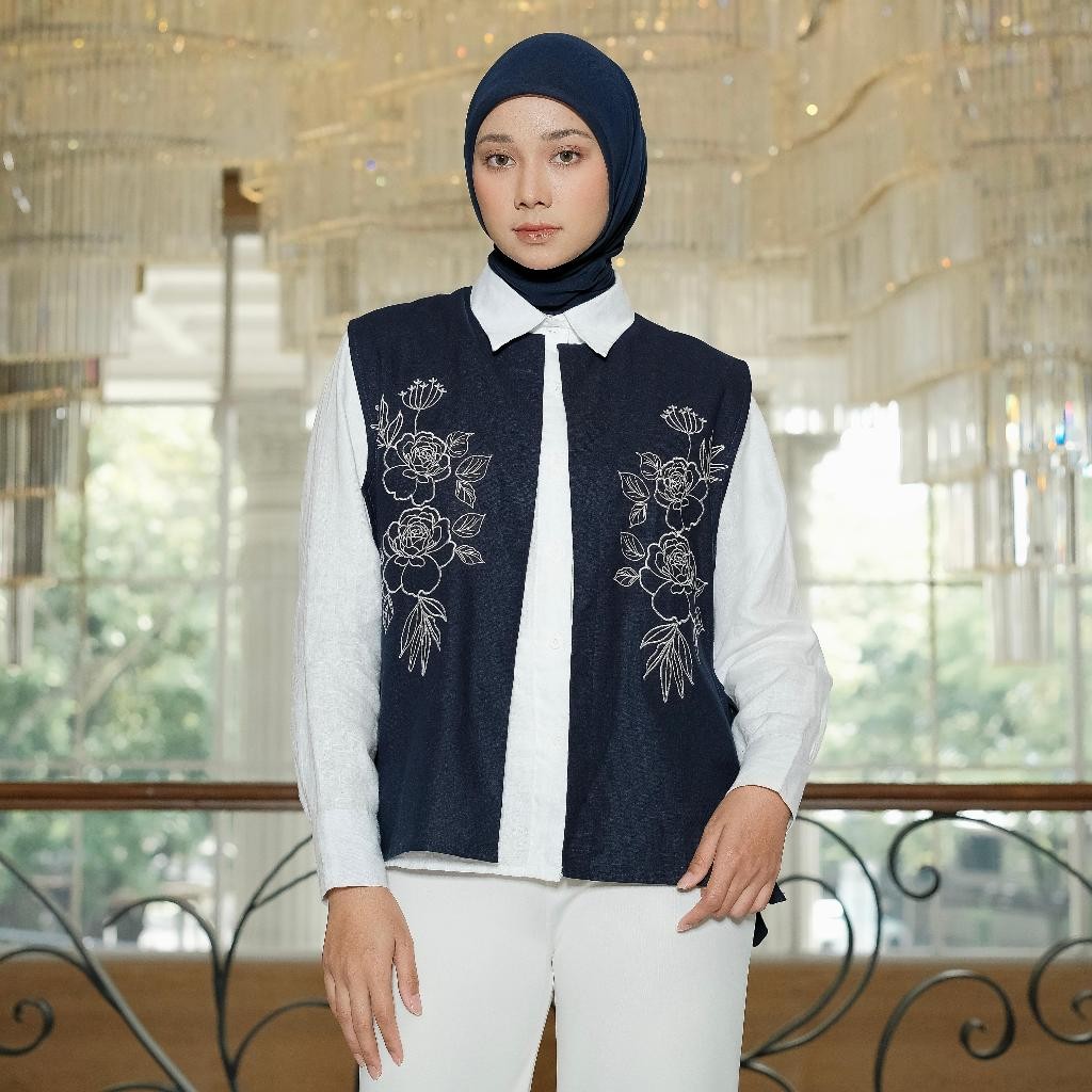FERNISTYLE OLLY VEST - outer bordir - vest outer - vest wanita adem - outer bordir premium - atasan 