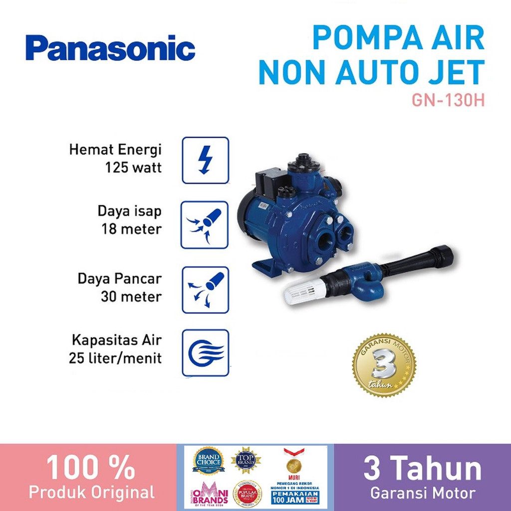 Pompa Sumur Dalam Panasonic GN-130H-P 125 Watt /Jet Pump Panasonic GN130HP / Pompa Panasonic GN 130H