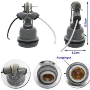 FITTING E27 WD PLASTIK & BESI / CUP HIJAU MINI / Besar / Kap Lampu Satu Set Jalan WD Hijau Gantung