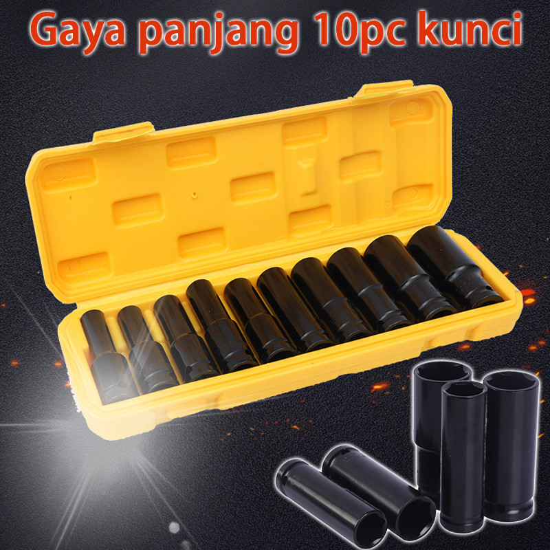Shock panjang 1/2 inch 8-24MM Kunci Sok Set Mata Kunci Impact Kunci Sok