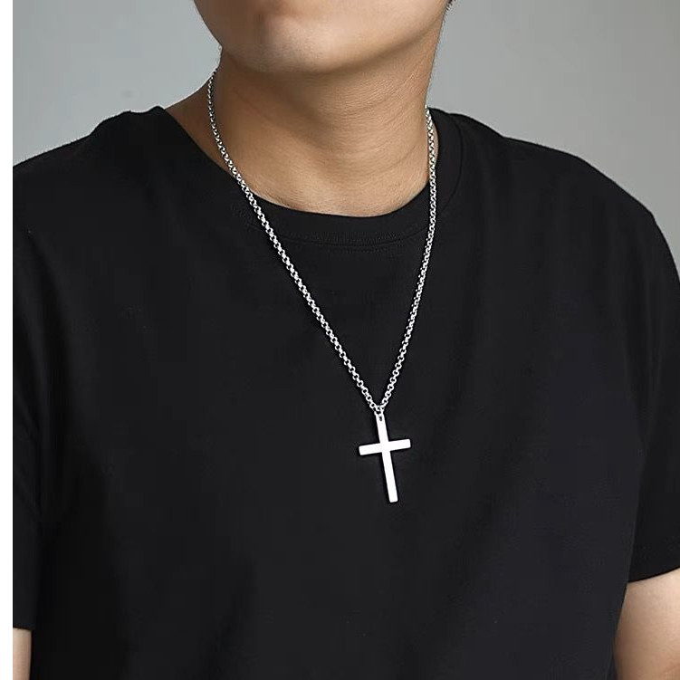 VIRAL  KALUNG PRIA WANITA MODEL LIONTIN SALIB ANTI KARAT ANTI LUNTUR PROMO BESAR