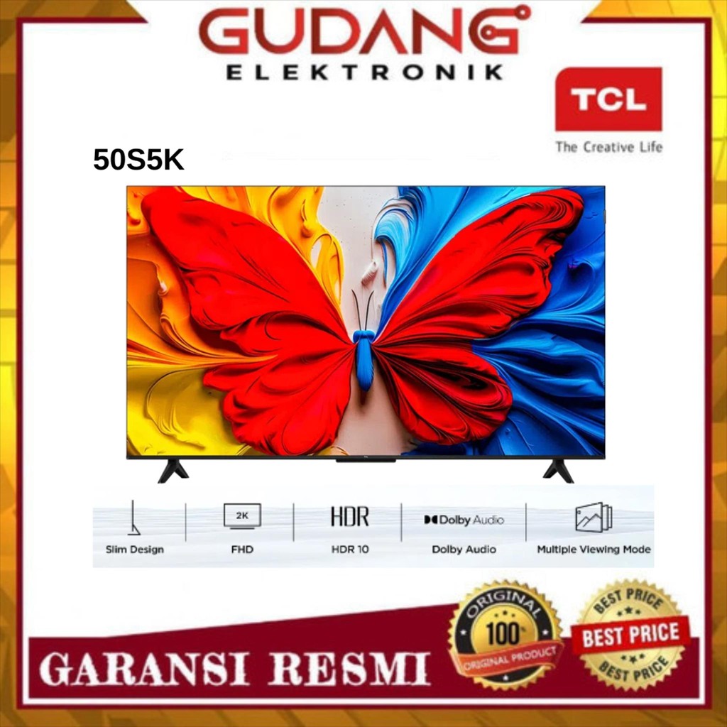 LED TV TCL 50 INCH 50S5K GOOGLE TV 50" TCL QLED FHD DOLBY AUDIO