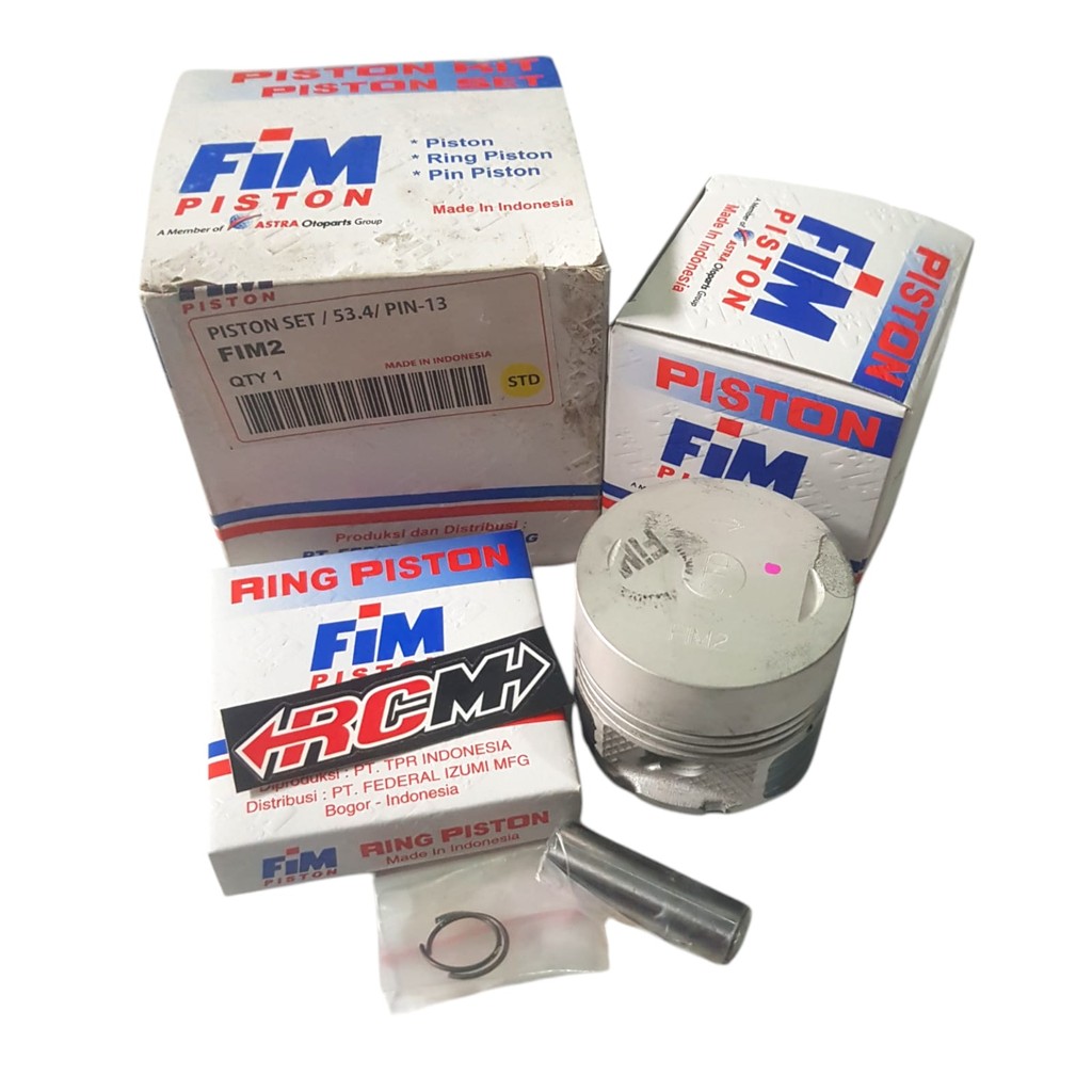 PISTON SEHER SEKER KIT SET FIM2 STD 53.5 53.4 PIN PEN 13 BORE UP DOME MENTAH ORI ORIGINAL FIM ASLI