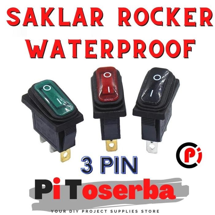 Saklar Waterproof 34x17mm LED Anti Air Debu Minyak Karet Silicone Swit