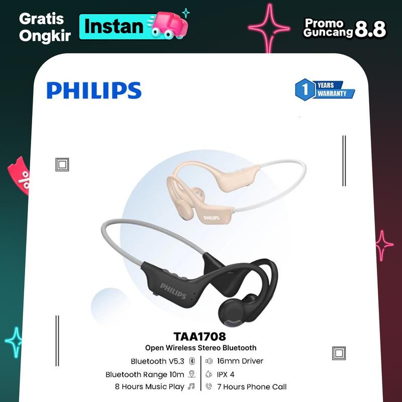 Philips TAA1708 Open Wireless Stereo Bluetooth Earphone Open Ear
