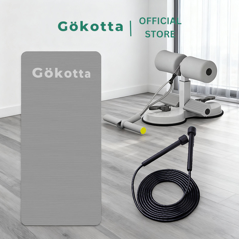 GOKOTTA Bundling HEMAT Matras Olahraga Dan Tali skipping + Alat Sit Up Stand Portable / Matras Olahr