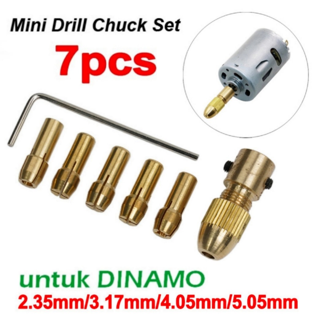 SET 7 Pcs KEPALA MESIN BOR TUNER GRINDER FOREDOM CHUCK MINI DRILL