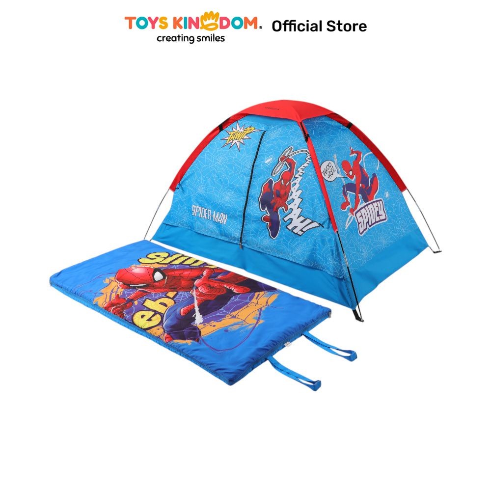 Toys Kingdom Paso Set Tenda Anak Spiderman - Biru Kids Tent Tenda Kemah Dengan Alas Tidur Tenda Ruma