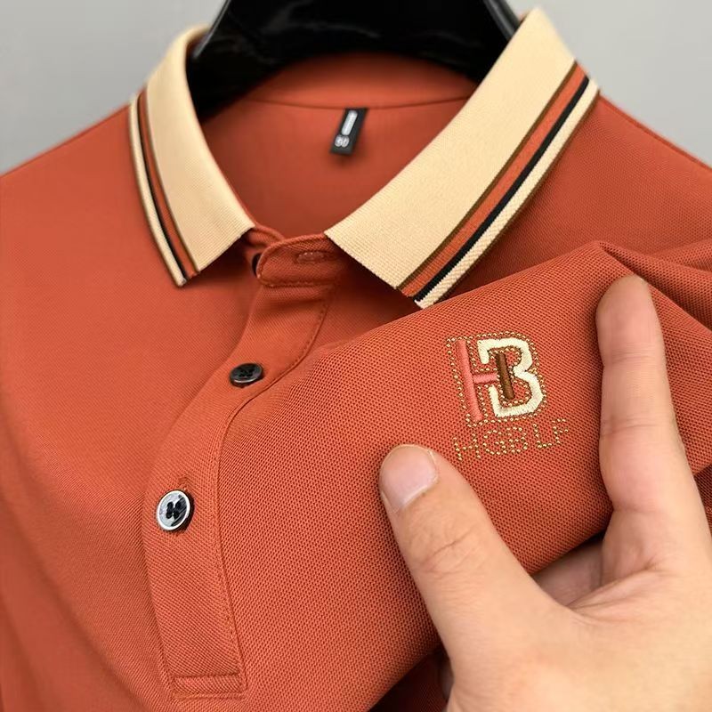 RIRUSHOP Baju polo pria kemeja berkerah dewasa cowok t shirt motif premium korean style shirt polos 
