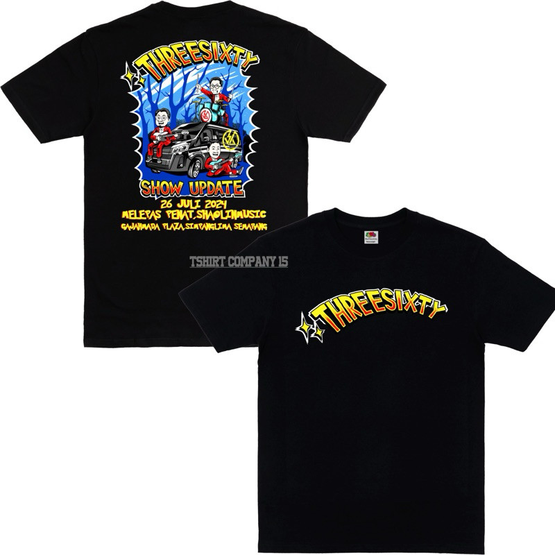Tshirt band Threesixty - Show Update 2024 Kaos band Threesixty