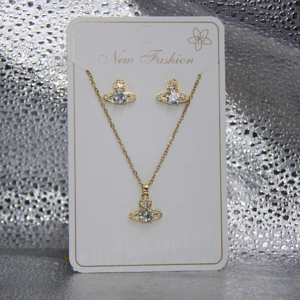 Kalung dan Anting Set Kalung Dan Perhiasan Aksesoris Set Pesta