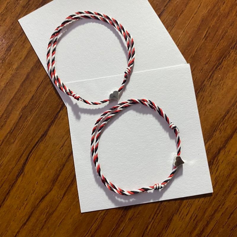 2pcs] Gelang Heart Couple Tridatu | Gelang Couple