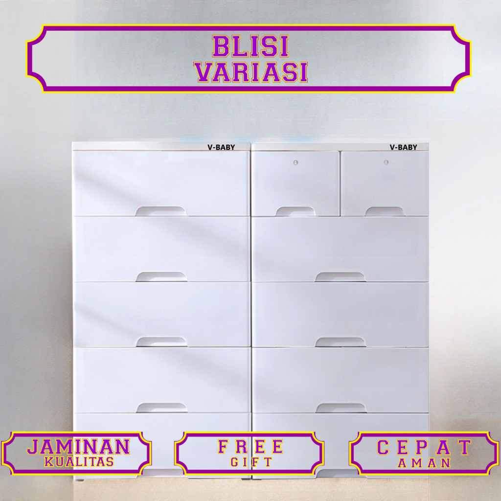V-BABYCARE Lemari pakaian/lemari plastik premium/lemari pakaian anak/lemari import V-BABYCARE-T1